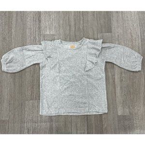 Harper Canyon Girls Light Gray Ruffle Sweatshirt